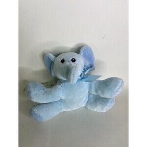 Fiesta Comfies Blue Elephant Plush Stuffed Animal Toy Lovey With Bow